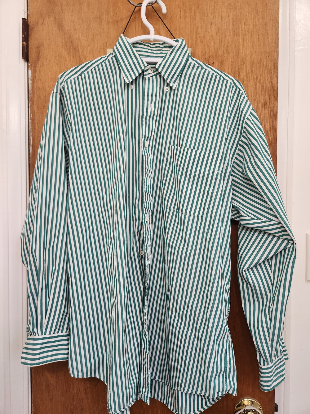 Polo by Ralph Lauren Green and White Striped Button-Down Shirt